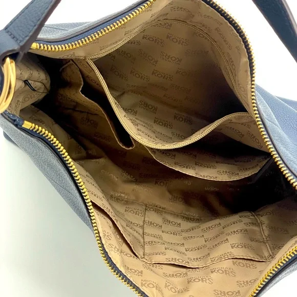 Navy & Gold Michael Kors Purse - Picture 7 of 10